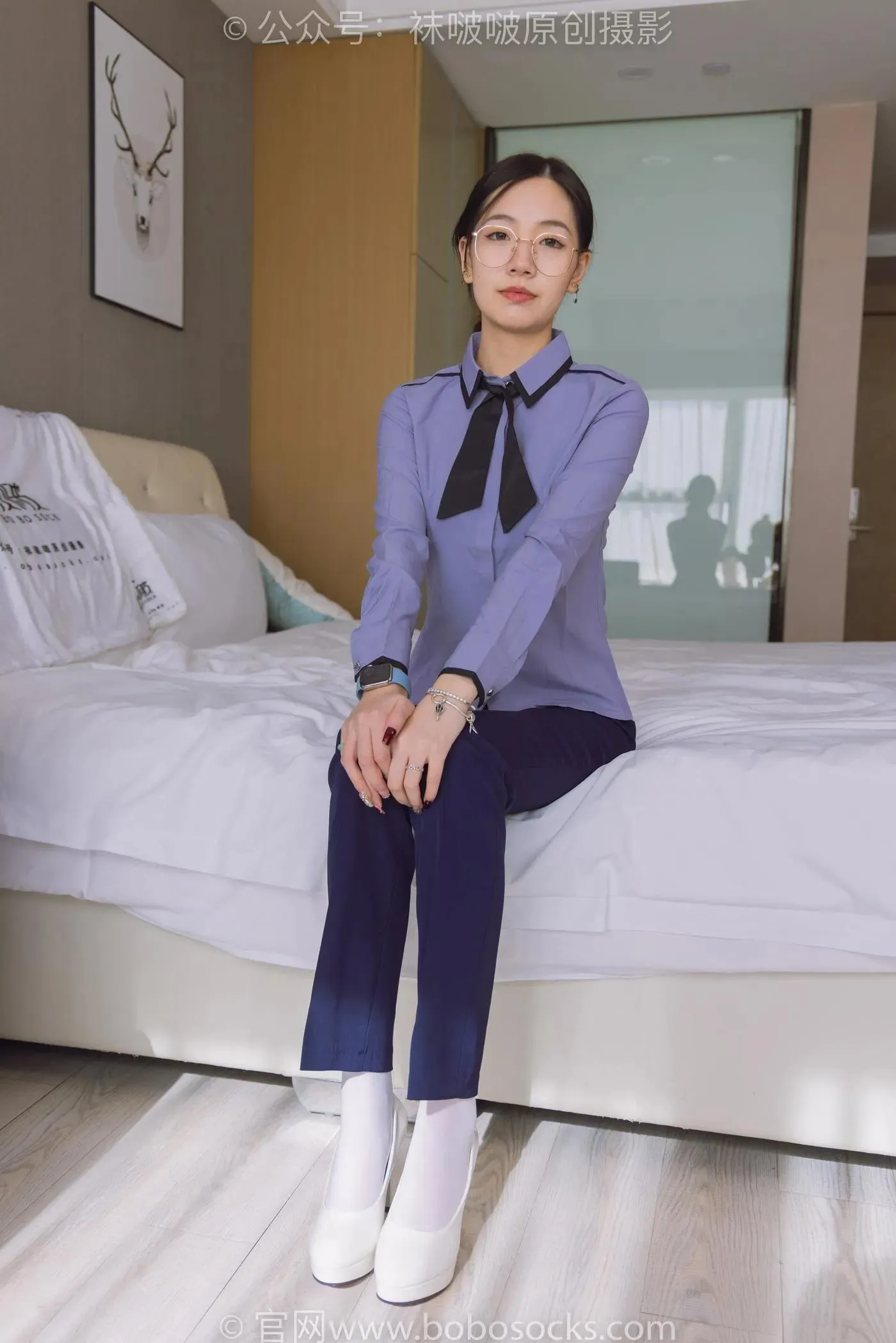 [BoBoSocks袜啵啵]NO.178 小甜豆-高跟鞋、厚白丝、ol风裤里丝 [140P]插图5